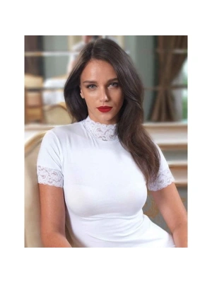 Şahinler Bayan Dantelli Yarım Kollu Bluz B628