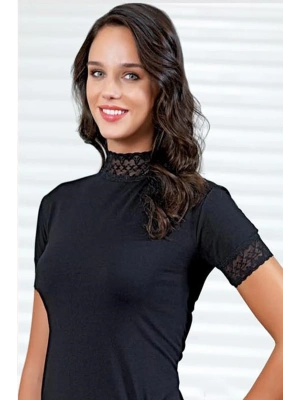 Şahinler Bayan Dantelli Yarım Kollu Bluz B629