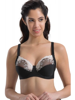 SİYAH BEYAZ MI Emay 136 C Balenli Toparlayıcı Dantelli Sütyen