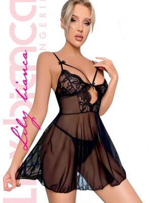 Siyah Fantezi Gecelik Takım Lily Bianca 962