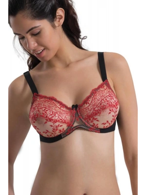 SİYAH-KIRMIZI MI Emay 148 C Balenli Toparlayıcı Sütyen