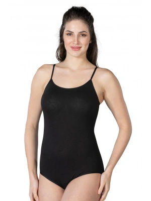 SİYAH MI Emay 1415 Modal Cotton Çıtçıtlı İnce Askılı Body