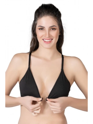 SİYAH MI Emay 1416 Modal Cotton Önden Açmalı Sporcu Sütyen