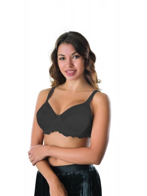 SİYAH MI Emay 170 C Balenli Brode Toparlayıcı Sütyen