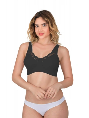SİYAH MI Emay 181 C Dantelli Toparlayıcı Cotton Sütyen