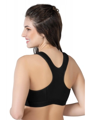 SİYAH MI Emay 184 B Önden Fermuarlı Sporcu Penye Sütyen