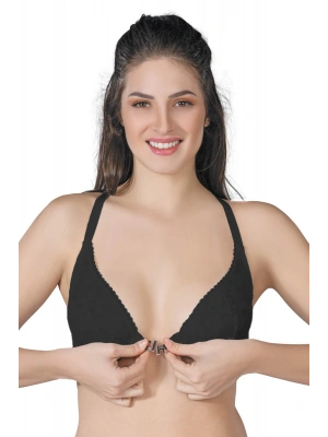 SİYAH MI Emay 187 C Önden Açılır Balenli Sporcu Sütyen