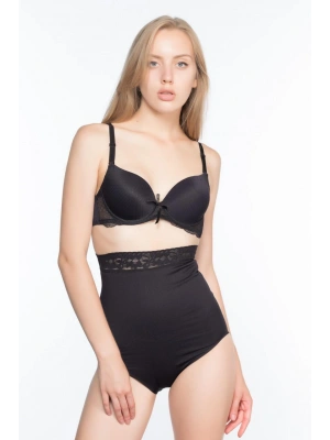 SİYAH MI Emay 2028 Dantelli Yüksek Bel Slip Korse