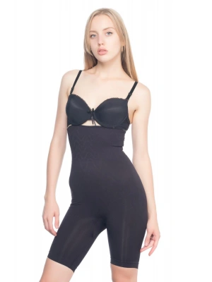 SİYAH MI Emay 2074 Yüksek Bel Desenli Double Uzun Paça Korse