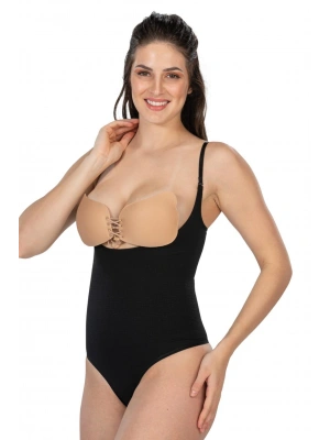 SİYAH MI Emay 2076 Göğüsü Açık String Body Korse