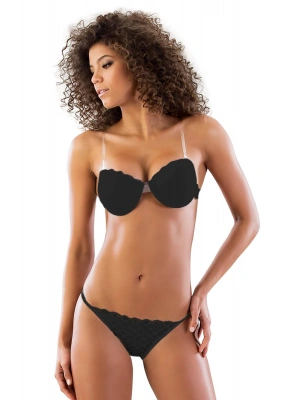 SİYAH MI Emay 2722 Strablez Sırtı Şeffaf Sütyen Takım Push-up