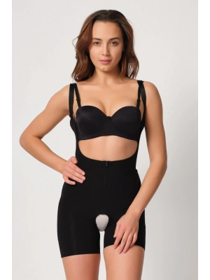 SİYAH MI Emay 2834 Göğsü Açık Ferumalı Tül Popo Boy Lazer Korse