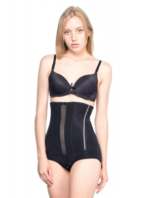 SİYAH MI Emay 2886 Yüksek Bel Tül Slip Lazer Korse