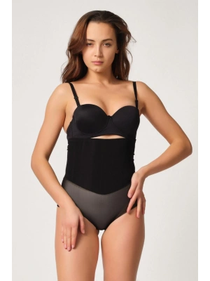 SİYAH MI Emay 2945 Tül Karyokalı Slip Lazer Korse