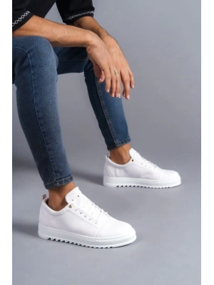 Slw152 Cool Bağcıklı Cilt Erkek Günlük Spor Cbt - Beyaz Erkek Klasik Ayakkabı