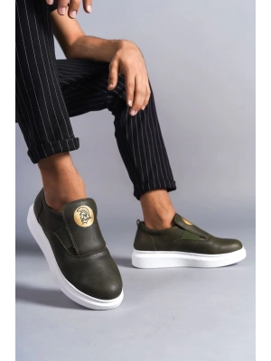 Slw161 Hippo Bağcıksız Cilt Erkek Günlük Cbt - Haki Erkek Sneaker Ayakkabı