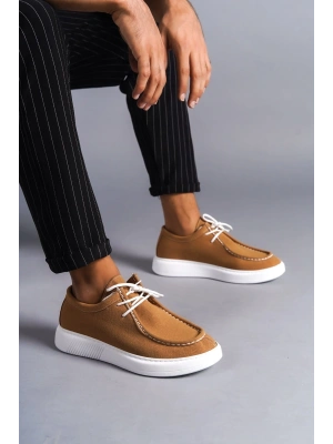 SLW170 Tornado Bağcıklı Süet Erkek Günlük Spor Klasik Ayakkabı SBT - Taba