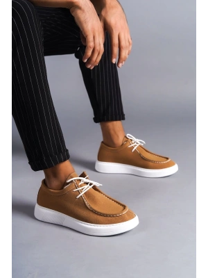 Slw170 Tornado Bağcıklı Süet Erkek Günlük Spor Sbt - Taba Erkek Klasik Ayakkabı