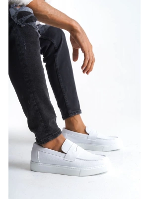 Slw180 Estilo X Bağcıksız Cilt Erkek Günlük Spor Cbt - Beyaz Erkek Klasik Ayakkabı