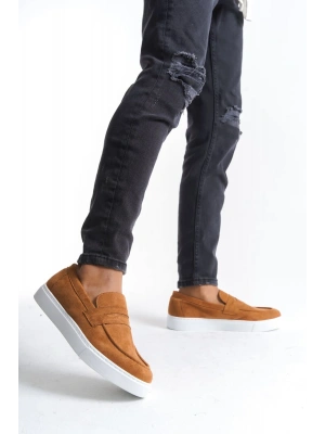 SLW180 Estilo X Bağcıksız Süet Erkek Günlük Spor Klasik Ayakkabı SBT - Taba
