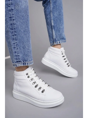 Slw206 Ottawa Bağcıklı Cilt Erkek Günlük Spor Bt - Beyaz Erkek Bot