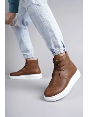 SLW207 Oslo Bağcıklı Cilt Erkek Günlük Spor Bot BT - Taba