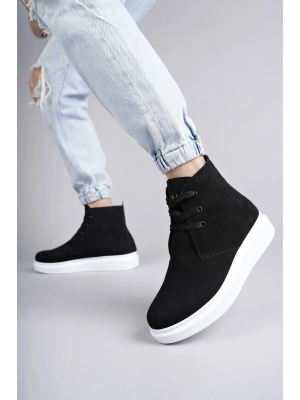 SLW207 Oslo Bağcıklı Süet Erkek Günlük Spor Bot BT - Siyah