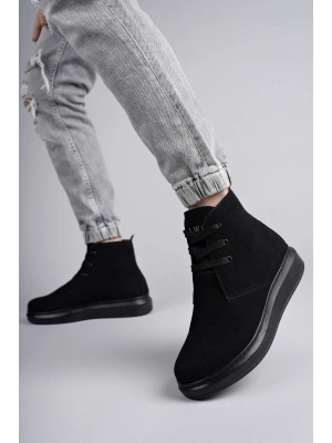 Slw207 Oslo Bağcıklı Süet Erkek Günlük Spor St - Siyah Erkek Bot