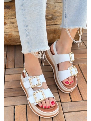 Stan Beyaz Cilt Kadın Sandalet