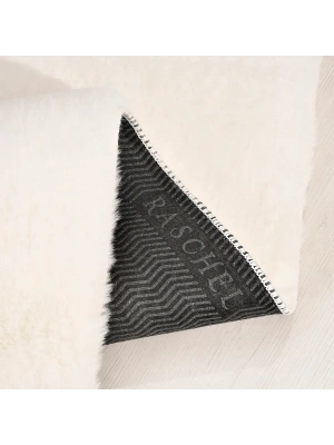 Tavşan Poly Peluş Halı -Beyaz- Yüksek Kalite-Ekstra Yumuşak - Kaymaz Özel Tabanlı - Özel Ölçü