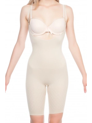 TEN MI Emay 2038 Popo ve Göğsü Açık Paçalı Boy Korse