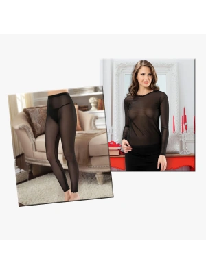 Transparan Atlet Tayt Takım Set