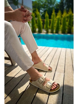 TRL001 - Chekich Deri Terlik BEJ