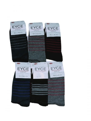 Ucuz Erkek Çorabı Çember Desenli Asorti 12 Adet