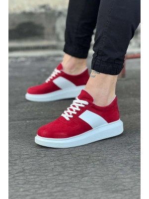 Wagoon Wg011 Kırmızı Süet Erkek Casual Ayakkabı Erkek Günlük Ayakkabı