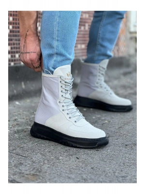 Wagoon Wg012 Gri Kömür Süet Uzun Bağcıklı Erkek Bot