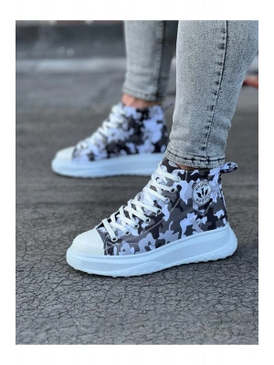 Wagoon Wg017 Beyaz Askeri Yarım Bilek Casual Ayakkabı Erkek Günlük Ayakkabı