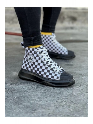 Wagoon Wg017 Damalı Erkek Yarım Bilek Casual Ayakkabı Erkek Günlük Ayakkabı