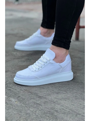 Wagoon WG018 Beyaz Kot Kumaş Erkek Casual Ayakkabı