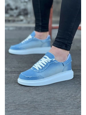 Wagoon WG018 Buz Mavi Kot Kumaş Erkek Casual Ayakkabı