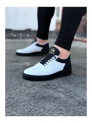 Wagoon Wg022 Beyaz Kömür Erkek Casual Ayakkabı Erkek Günlük Ayakkabı