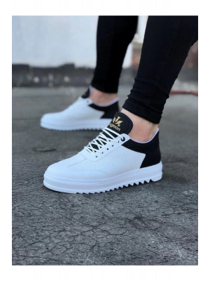 Wagoon Wg022 Beyaz Siyah Erkek Casual Ayakkabı Erkek Günlük Ayakkabı