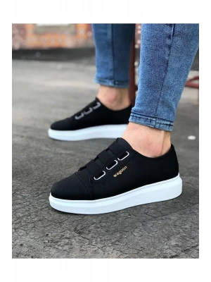 Wagoon Wg026 Siyah Kalın Taban Casual Erkek Ayakkabı Erkek Günlük Ayakkabı