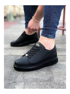 Wagoon Wg028 Kömür Bağcıklı Kalın Taban Casual Erkek Ayakkabı Erkek Günlük Ayakkabı