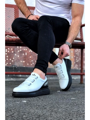 Wagoon Wg029 3 Bant Legend Beyaz Kömür Kalın Taban Casual Erkek Ayakkabı Erkek Günlük Ayakkabı