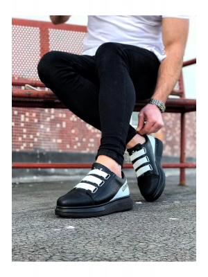 Wagoon Wg029 3 Bant Legend Kömür Beyaz Kalın Taban Casual Erkek Ayakkabı Erkek Günlük Ayakkabı