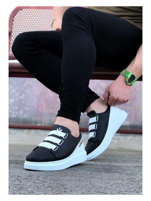 Wagoon WG029 Siyah Beyaz Kalın Taban Casual Erkek Ayakkabı