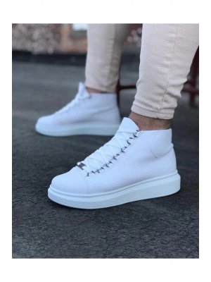 Wagoon Wg032 Beyaz Bağcıklı Sneakers Yarım Bilek Erkek Bot