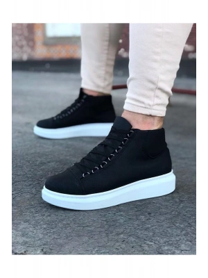 Wagoon Wg032 Siyah Bağcıklı Sneakers Yarım Bilek Erkek Bot