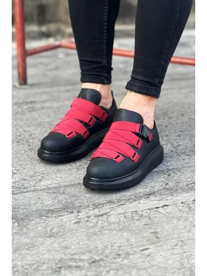 Wagoon Wg033 Kömür Kırmızı Erkek Yüksek Taban Ayakkabı Erkek Günlük Ayakkabı